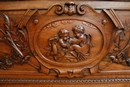 Henri II style Cherub bed in Walnut, France 19th century