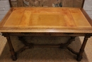 Henri II style Desk table in Walnut, France 19th century