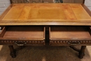 Henri II style Desk table in Walnut, France 19th century