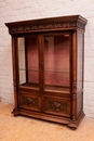 Henri II display cabinet in walnut