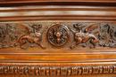 Henri II style Fire mantle in Walnut, France 19th century