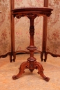 Henri II style Flower table in walnut and marble, France 1900