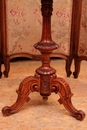 Henri II style Flower table in walnut and marble, France 1900