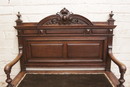 Henri II style Hall bench in Oak, France 19th century