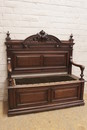 Henri II style Hall bench in Oak, France 19th century