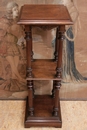 Henri II style Pedestal flower stand in Walnut, France 19th century