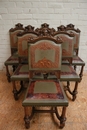 Henri II style Special set of 6 chairs in Walnut, France 19th century