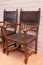 Henri II style Arm chairs in Oak, France 19th century