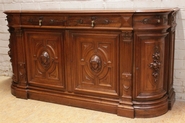 Henri II style bombe sideboard in walnut