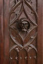 Gothic style Hall bench in Oak, France 19th century