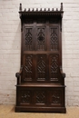 Gothic style Hall bench in Oak, France 19th century