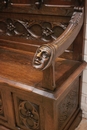 Gothic style Hall bench in Oak, France 19th century