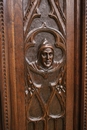 Gothic style Hall bench in Oak, France 19th century