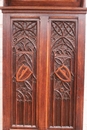 Gothic style Hall bench in Oak, France 19th century