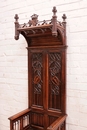 Gothic style Hall bench in Oak, France 19th century