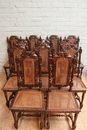 Hunt style 12 Chairs in Oak, France 19th century