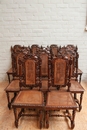 Hunt style 12 Chairs in Oak, France 19th century