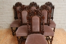 Hunt style 6 Chairs in Oak, France 19th century