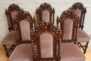 Hunt style 6 Chairs in Oak, France 19th century