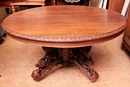 Hunt style Table and chairs in Oak, France 19th century