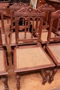 Hunt style Table and chairs in Oak, France 19th century