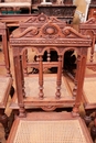 Hunt style Table and chairs in Oak, France 19th century