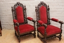 Hunt style Arm chairs in Oak, France 19th century