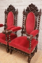 Hunt style Arm chairs in Oak, France 19th century