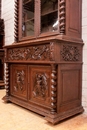 Hunt style Cabinet bookcase secretary desk in Oak, France 19th century