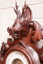 Hunt style Clock and barometer in Oak, France 19th century