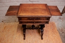 Hunt style Sewing table in Oak, France 19th century