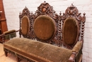 Hunt style Sofa and chairs in Oak, France 19th century