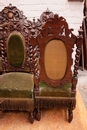 Hunt style Sofa and chairs in Oak, France 19th century