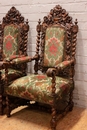 Hunt style Arm chairs in Oak, France 19th century