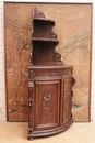 Hunt style Corner cabinet in Oak, France 19th century