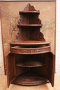 Hunt style Corner cabinet in Oak, France 19th century