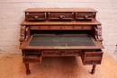 Hunt style Cylinder desk in Oak, France 19th century