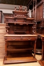 Henri II style Cabinet and server in Walnut, France 19th century