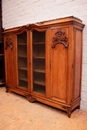 Louis XV style Bookcase in walnut and marble, France 19th century