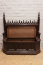 Gothic style Hall bench in Oak, France 19th century
