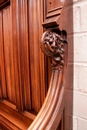 Gothic style Hall bench and chairs in Walnut, France 19th century