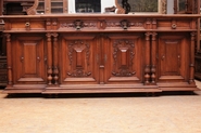 Large Henri II 4 door sideboard in walnut