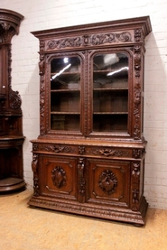 Large oak hunt cabinet