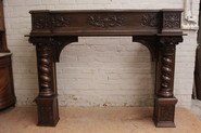 Large renaissance fire mantle in oak