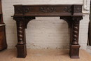 Renaissance style Fire mantle in Oak, Belgium 1900