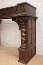 Renaissance style Fire mantle in Oak, Belgium 1900