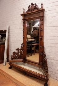 Large renaissance style planter in walnut