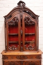 Louis XV style Display cabinet in Oak, Belgium 19th century