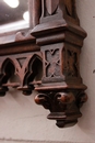 Gothic style Mirror in Walnut, France 19th century