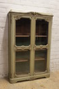 Little original paint 2 door Louis XCI bookcase with marble top